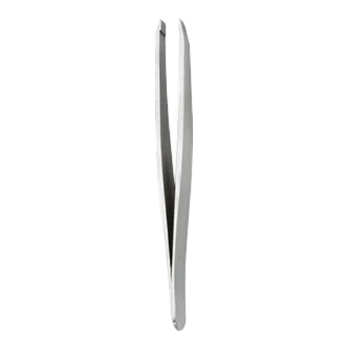 Naturally Yours Flat Head Tweezer - Silver on white background