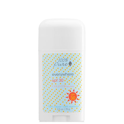 100% Pure Organic Everywhere SPF Body Stick 30 Sunscreen, 71g/2.5 oz