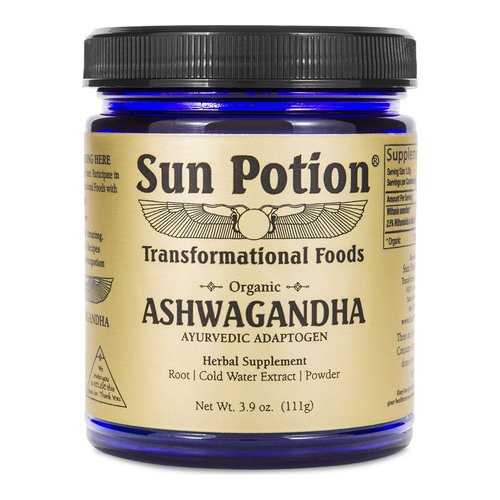 Sun Potion Ashwagandha Root Extract Powder (Organic) on white background
