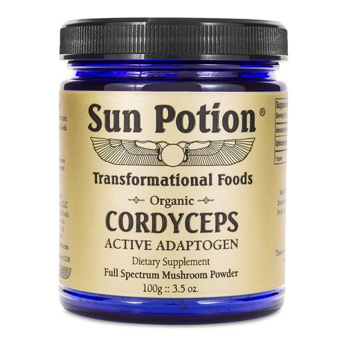 Sun Potion Cordyceps Mushroom Powder (Organic) on white background