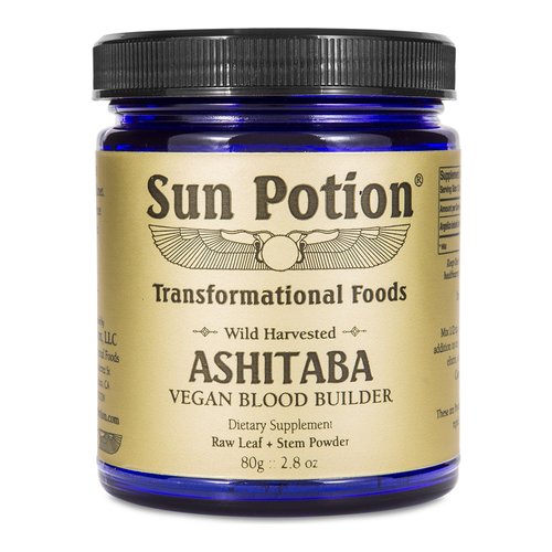 Sun Potion Ashitaba Herb Powder (Organic) on white background