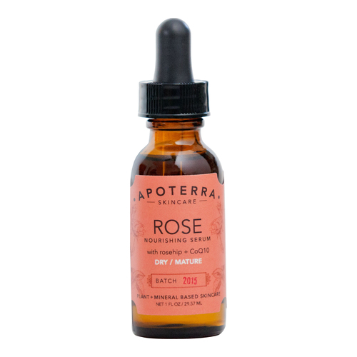 APOTERRA Rose Nourishing Serum with Rosehip + CoQ10, 29.57ml/1 fl oz