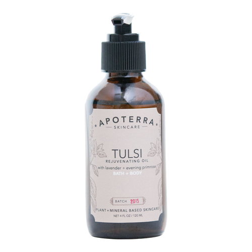 APOTERRA Tulsi Rejuvenating Oil with Lavender + Evening Primrose, 120ml/4 fl oz