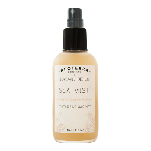 APOTERRA Sea Mist Texturizing Pink Sea Salt Spray with Ylang and Exotic Verbena on white background