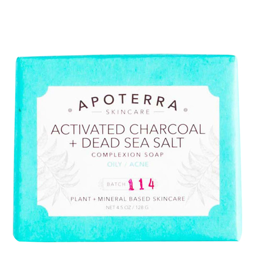 APOTERRA Activated Charcoal + Dead Sea Salt Complexion Soap, 128g/4.5 oz