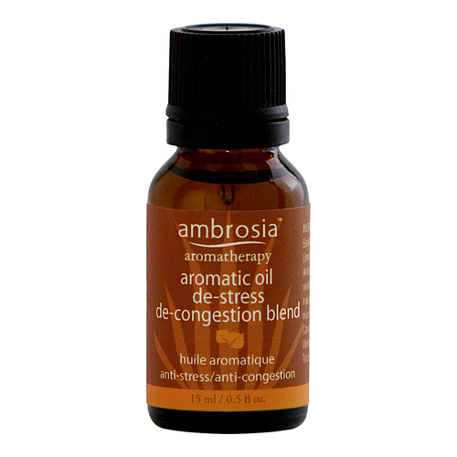 Ambrosia Aromatherapy Aromatic Oil De-Stress/De-Congestion Blend on white background