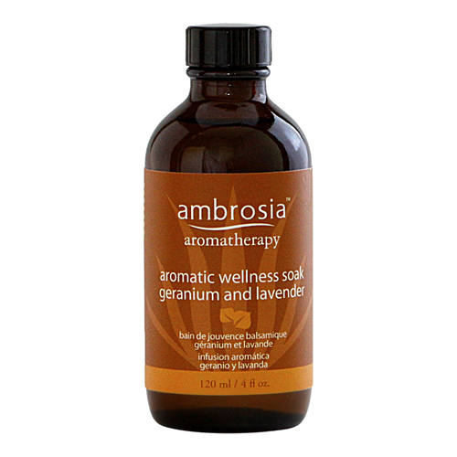 Ambrosia Aromatherapy Aromatic Wellness Soak Geranium Lavender on white background