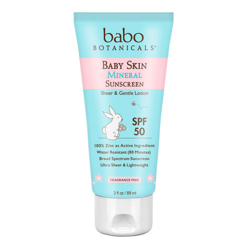 Babo Botanicals Baby Skin SPF 50 Mineral Sunscreen Lotion, 90ml/3.04 fl oz