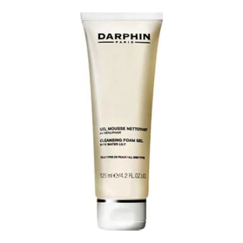 Darphin Cleansing Foam Gel with Water Lily on white background