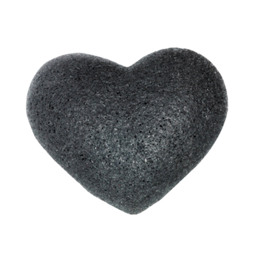 One Love Organics Cleansing Sponge Bamboo Charcoal Heart Shape, 1 pieces