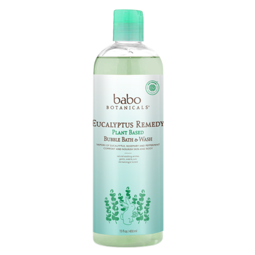 Babo Botanicals Eucalyptus Remedy Shampoo, Bubble Bath and Wash on white background