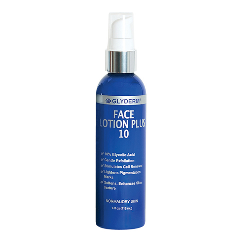 GlyDerm Face Solution Plus 10 on white background