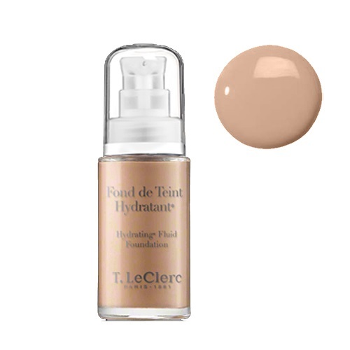 T LeClerc Hydrating Fluid Foundation 01 - Ivoire on white background