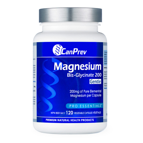CanPrev Magnesium Bis-Glycinate 200 Gentle on white background