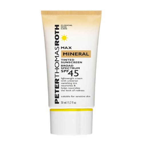 Peter Thomas Roth Max Mineral Naked Tinted Sunscreen Broad Spectrum SPF 45 on white background