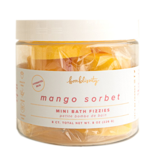 Bonblissity Mini Bath Fizzies - Mango Sorbet on white background