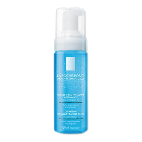 La Roche Posay Physiological Foaming Water on white background
