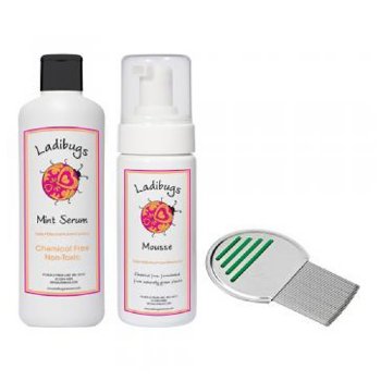 Ladibugs Aromatherapy Hair Cleansing Kit (Lice Elimination Kit) on white background