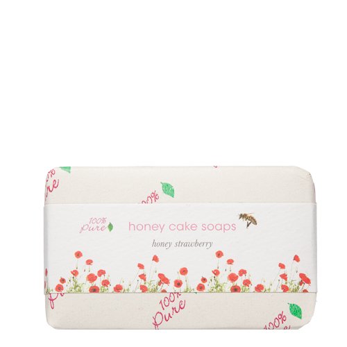100% Pure Organic Honey Cake Soap - Honey Strawberry, 127g/4.5 oz