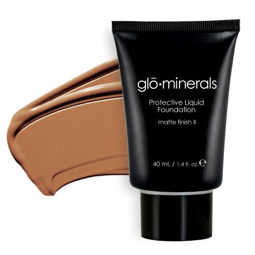 gloMinerals Protective Liquid Foundation Matte II Finish - Honey on white background