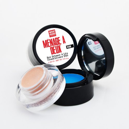 Whip Hand Cosmetics  Menage a Deux Eye Primer and Lip Conditioner Duo - Warm on white background