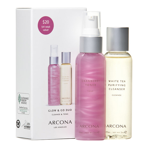 Arcona Glow and Go Duo on white background