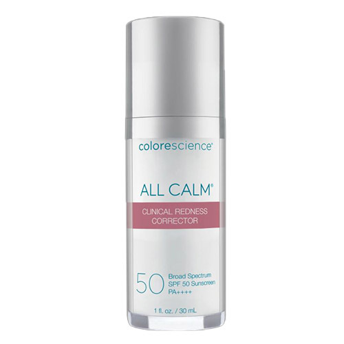 Colorescience All Calm Clinical Redness Corrector SPF 50 on white background
