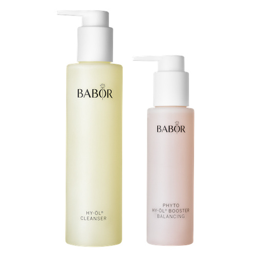 Babor HY-OL Cleanser and Phyto Booster Balancing Set on white background