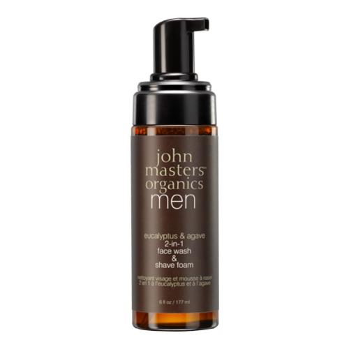 John Masters Organics Eucalyptus and Agave 2-in-1  Face Wash and Shave Foam on white background