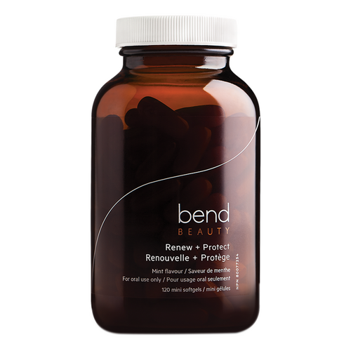 Bend Beauty Renew + Protect Mini Softgel on white background