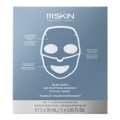 111SKIN Sub Zero De-puffing Energy Face Mask on white background