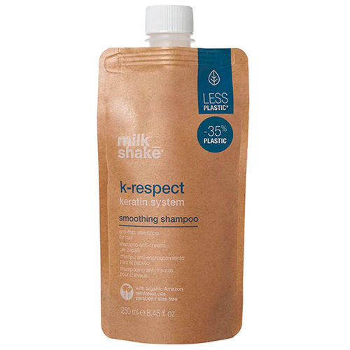 milk_shake k-respect smoothing shampoo on white background