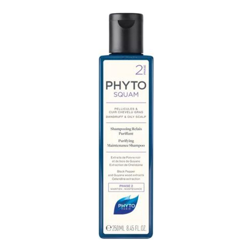 Phyto Phytosquam Purifying Maintenance Shampoo on white background