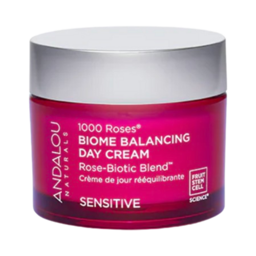 Andalou Naturals 1000 Roses Biome Balancing Day Cream on white background