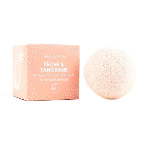 Caprice & Co. 100% Natural Bath Bombs - Peach and Tangerine, 200g/7.05 oz