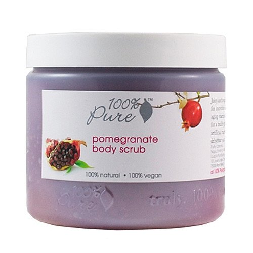 100% Pure Organic Blood Orange Body Scrub on white background