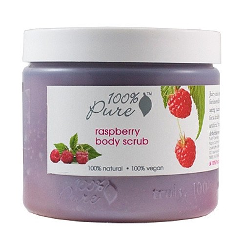 100% Pure Organic Blood Orange Body Scrub on white background