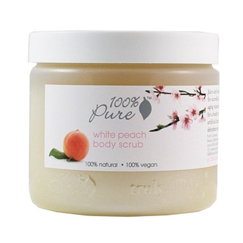 100% Pure Organic Blood Orange Body Scrub on white background