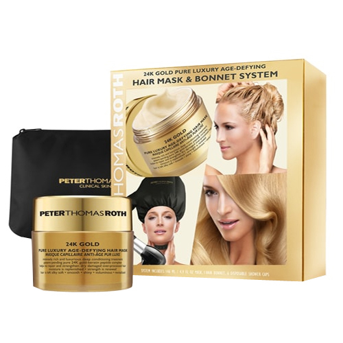 Peter Thomas Roth 24K Gold Pure Luxury Age-Defying Hair Mask and Bonnet System, 1 set