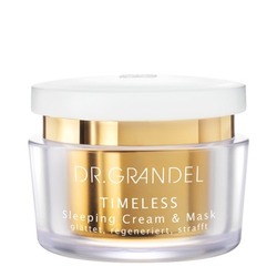 Timeless Sleeping Cream and Mask on white background