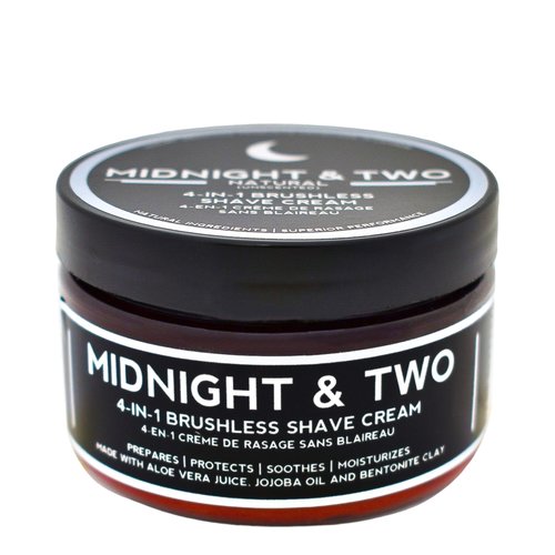 Midnight and Two 4-In-1 Brushless Shaving Cream - Natural (Unscented) on white background