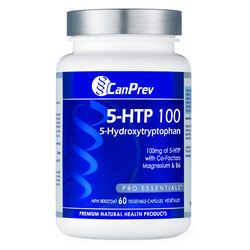 5-HTP 100 with B6 and Mag on white background