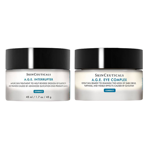 SkinCeuticals A.G.E Interrupter and A.G.E Eye Complex Set on white background