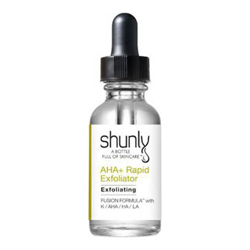 Shunly AHA + Rapid Exfoliator on white background