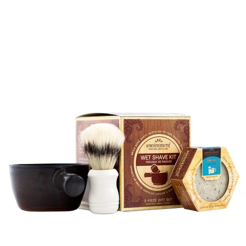 Anointment Wet Shave Gift Set on white background