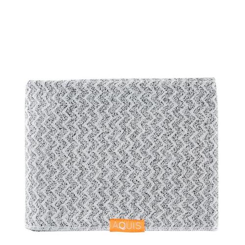 AQUIS Long Hair Towel - Chevron on white background