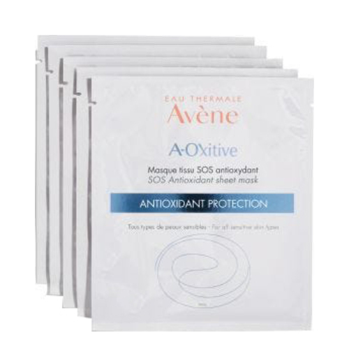 Avene A-OXitive SOS Antioxidant Sheet Mask on white background