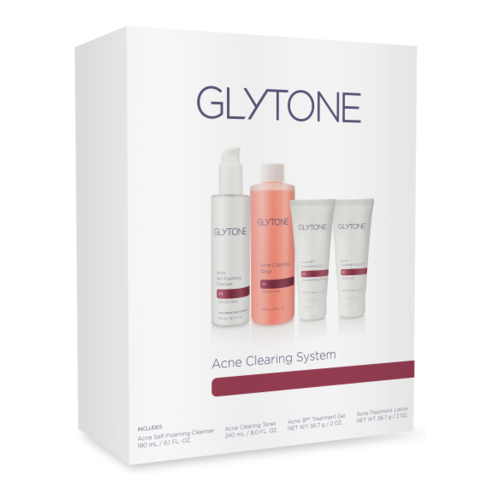 Glytone Acne Clearing System on white background