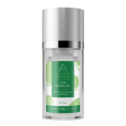 Acne Remedies AHA Refine Gel on white background