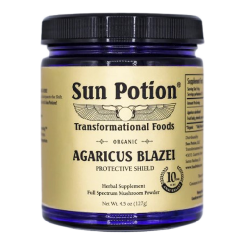 Sun Potion Agaricus Blazei on white background